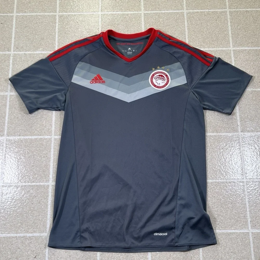 2016-17 OLYMPIAKOS AWAY GREY ADIDAS Sz M Soccer Football Futbol Jersey Kit